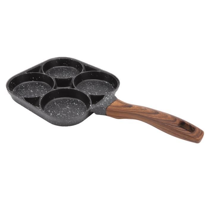 EJ.life 4 Hole Frying Pan, Stone Stain Repellent Egg Frying Pan Professional Flat Bottom Prevents Stick puericulture pot