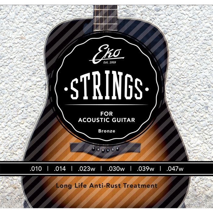 Eko ACB1047L - Cordes Guitare Acoustique Bronze LIGHT 10-47