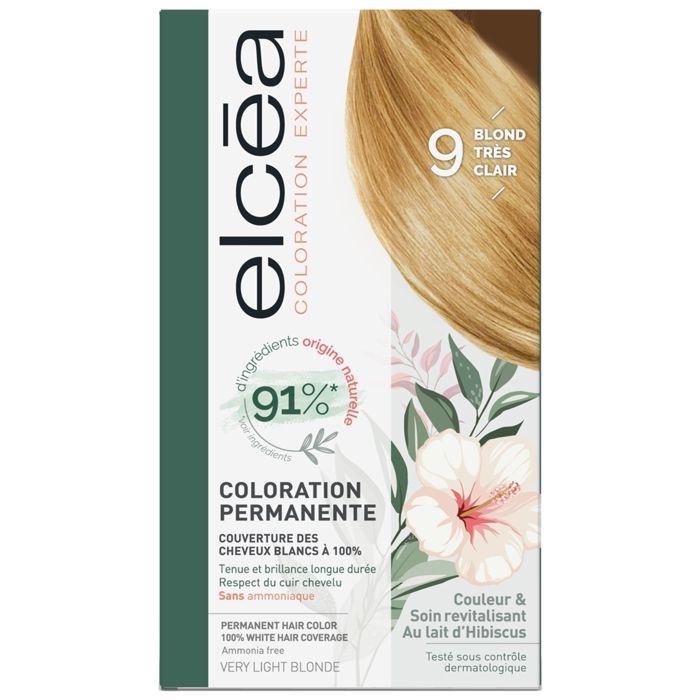 -Elcéa Coloration Experte Permanente au Lait d'Hibiscus  (Coloration : 9 Blond très Clair)