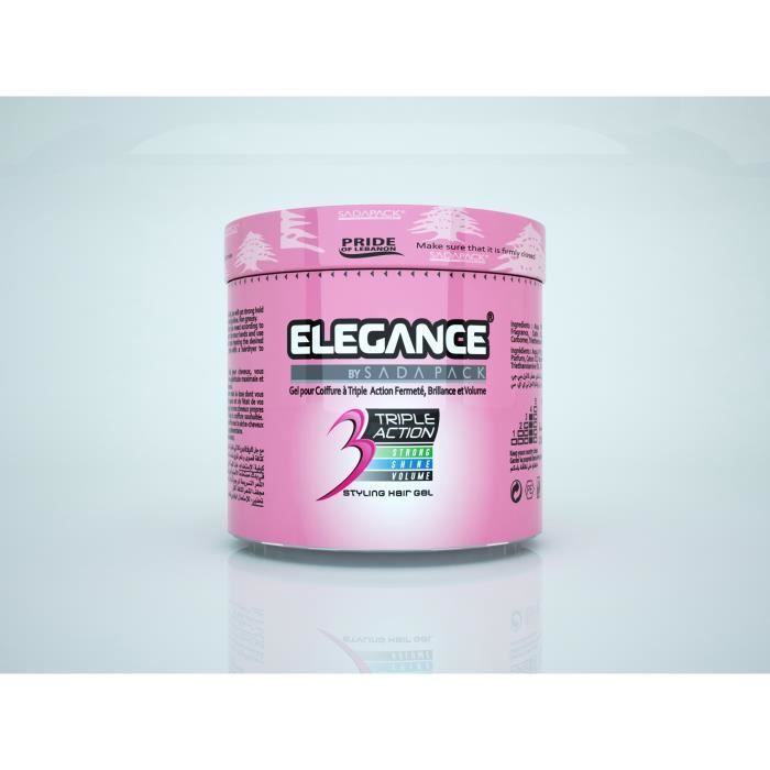 Elegance Triple Action Hair Gel Pink - 250 Ml