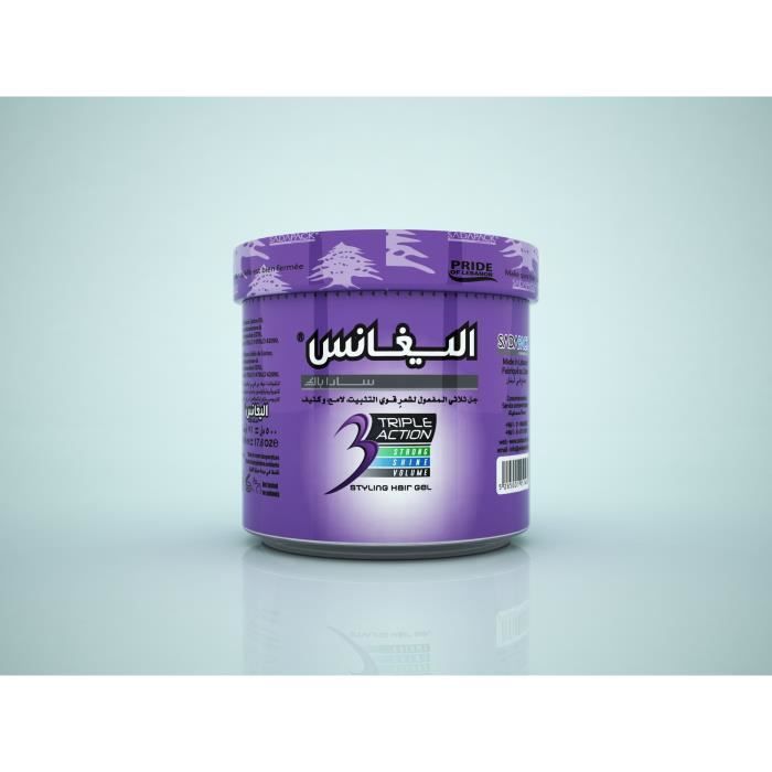 Elegance Triple Action Hair Gel Purple - 250 Ml