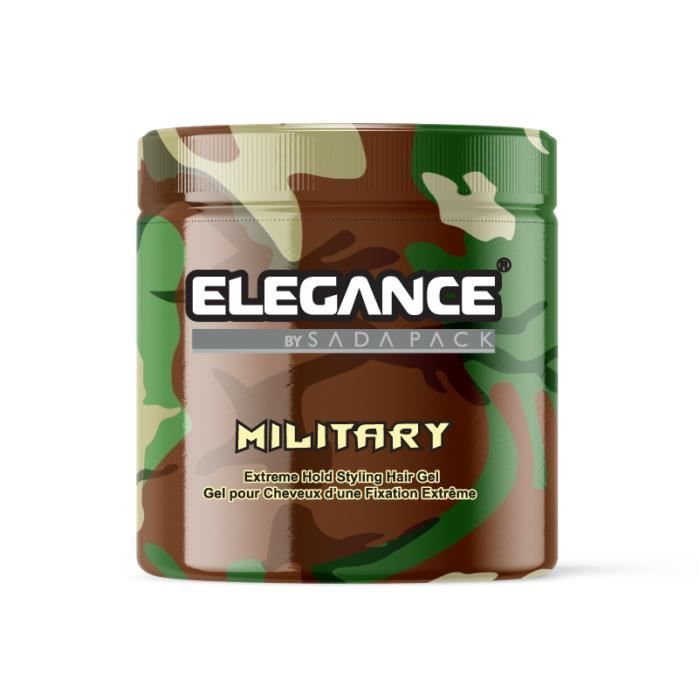 Elegance Triple Action Hair Gel Military- 500 Ml