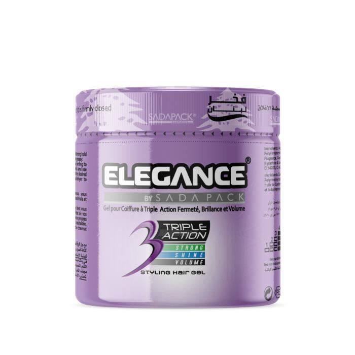 Elegance Triple Action Hair Gel Purple - 500 Ml