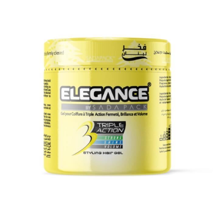 Elegance Triple Action Hair Gel Yellow - 500 Ml