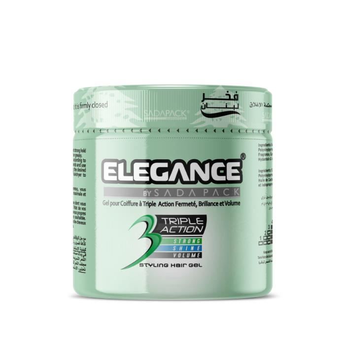 Elegance Triple Action Hair Gel Green - 500 Ml