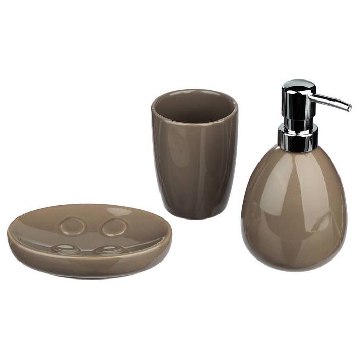 Kit d'accessoires de salle de bain Taupe