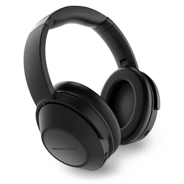 Energy Sistem - Casque Travel 6 ANC - Active Noise Cancelling - Coussinets isolants - Quick Charge - Noir