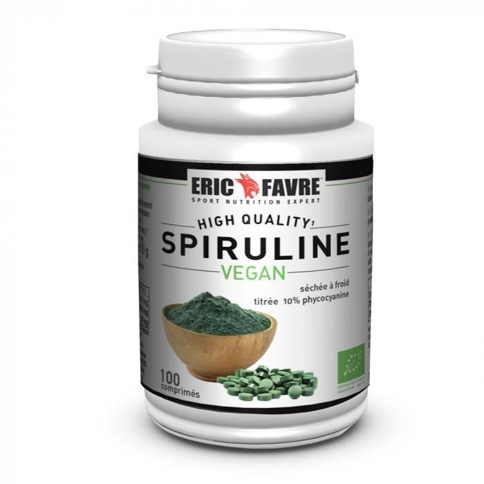 Pilulier de 100 comprimés - ERIC FAVRE SPIRULINE VEGAN - Spiruline certifée AB