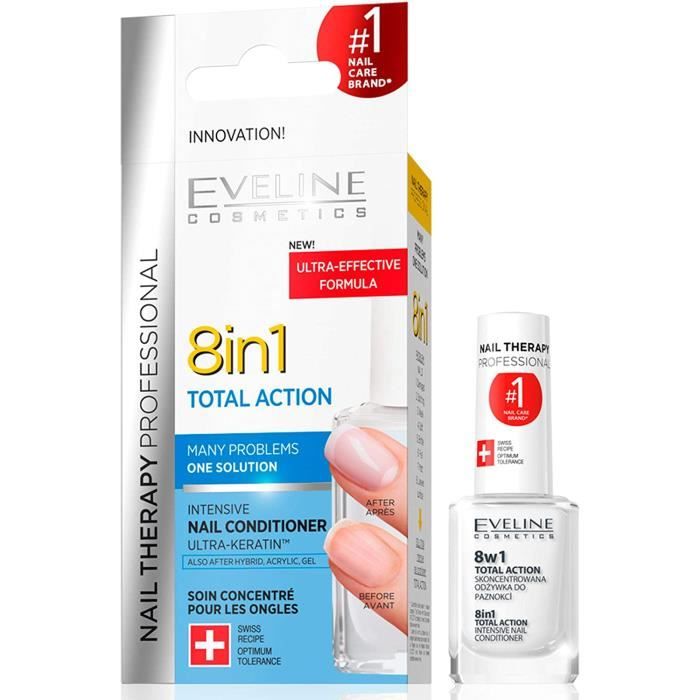 EVELINE Thérapie pour les ongles - Conditionneur Intensif 8en1 TOTAL ACTION 12ml