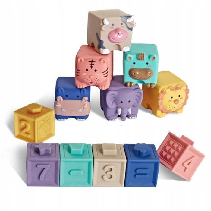 Eveil Montessori - Cube de construction chiffres - Jeux d'éveil pour bébé - Dès 18 mois
