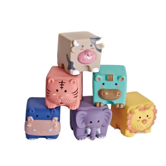 Eveil Montessori - Cube de construction animaux - Jeux d'éveil pour bébé - Dès 18 mois