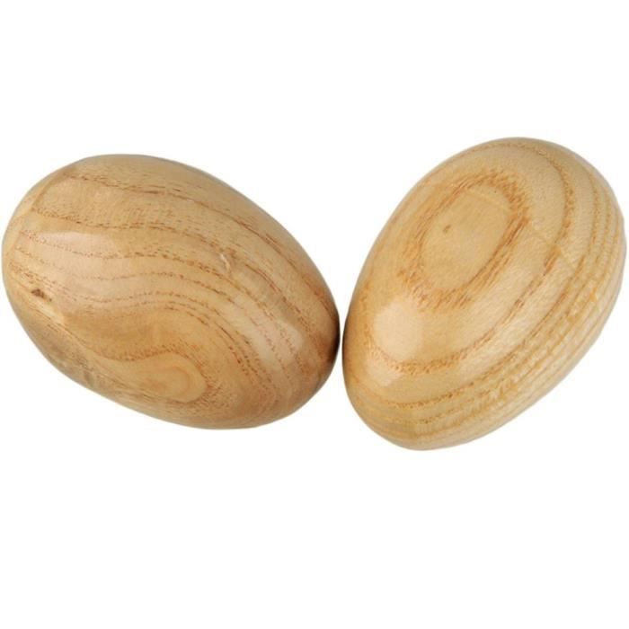 Eveil Montessori - Deux oeufs en bois percussions - Jeux Educatifs