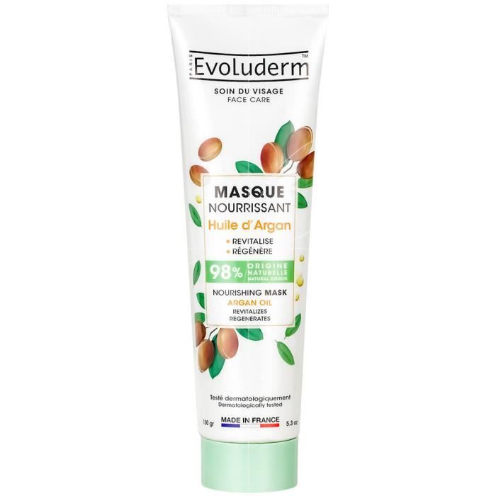 Evoluderm - Masque visage Nourrissant à l'huile d'Argan - 150ml
