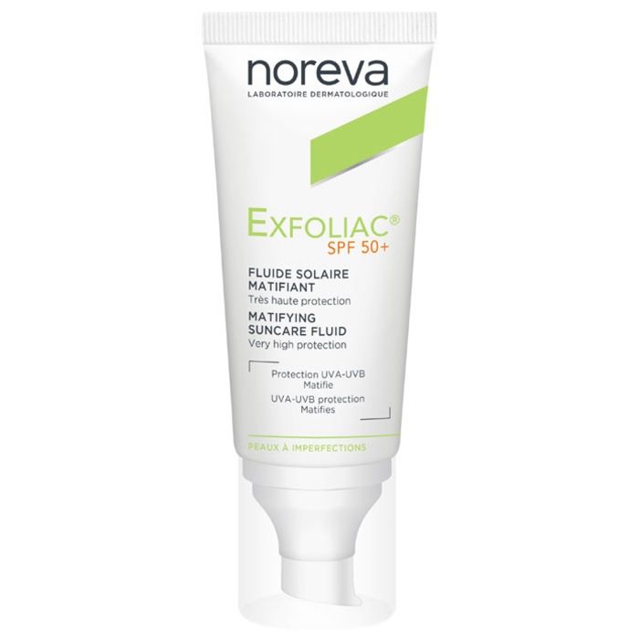 Noreva Exfoliac Fluide Solaire Matifiant SPF50+ 40ml
