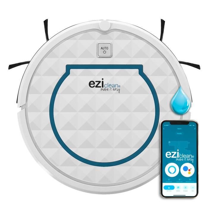 EZICOM - Aqua iMap A150 - Robot aspirateur laveur connecté - Navigation Gyro+ - 60dB - 70 min - 75 m² - 330 ml