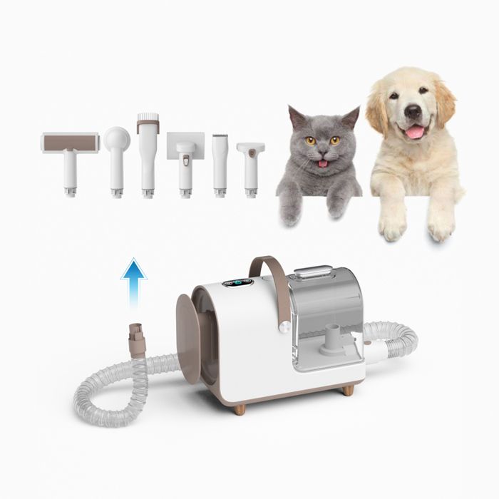 Station de toilettage aspirante - ANIMAL GROOMY - Modèle 6 - Beige - 10.000 Pa - 2L