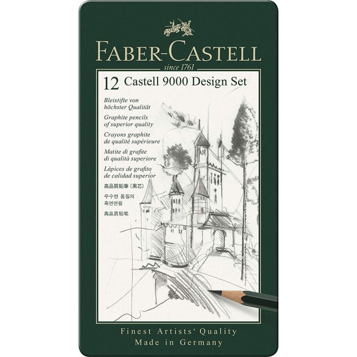 Crayons Graphite - FABER-CASTELL - Castell 9000 - 12 Crayons - Écologique - Mine Collée
