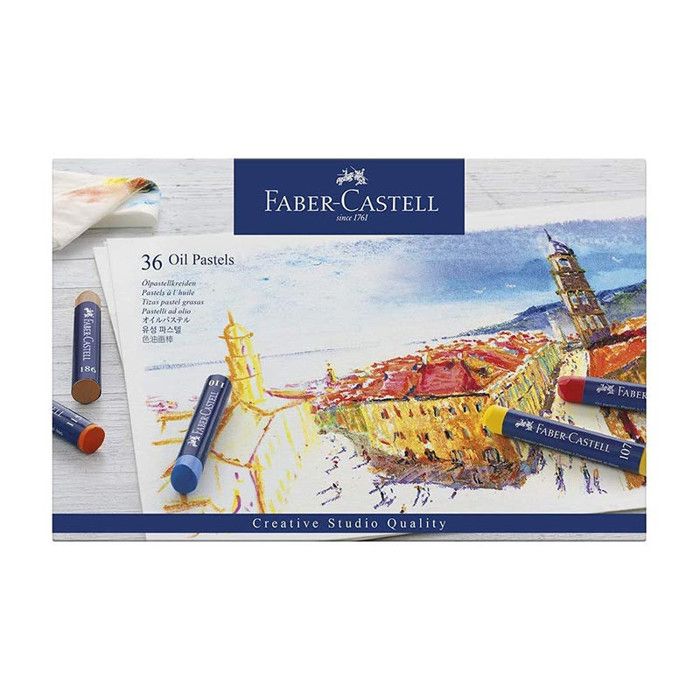 Pastels à l'huile - FABER-CASTELL - 36 Couleurs - Studio Quality - 11 mm de diamètre - Idéal pour débutants