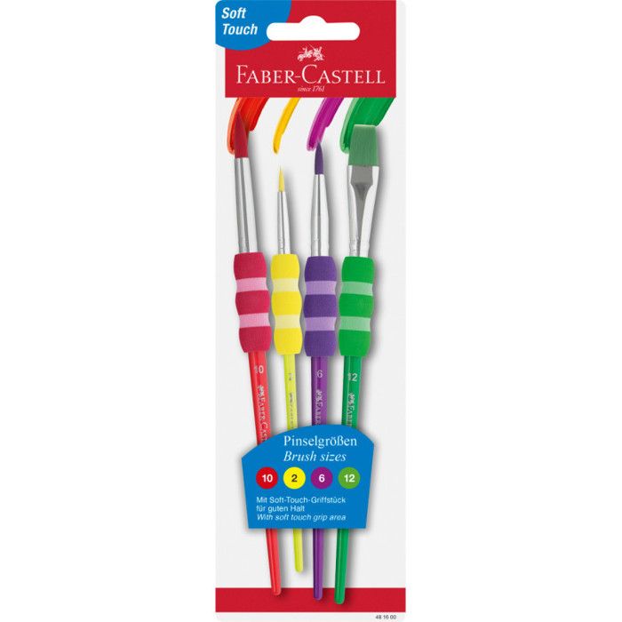 FABER-CASTELL Blister de 4 Pinceaux Soft Touch
