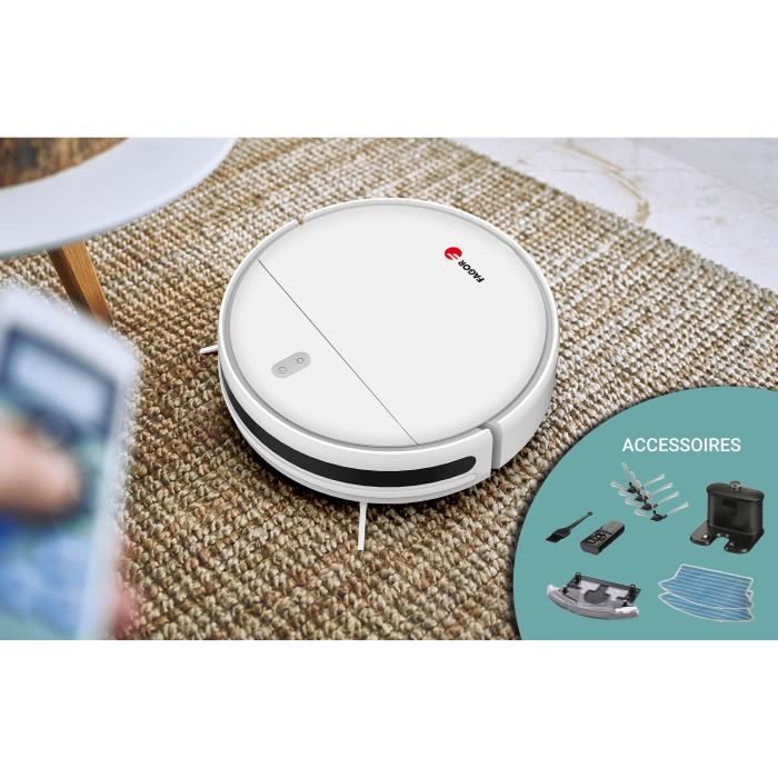 Aspirateur Robot Wifi FAGOR FG028 - 3 en 1 : Balaye, aspire et lave - Bac poussière : 200 ml - Bac a eau : 230 ml