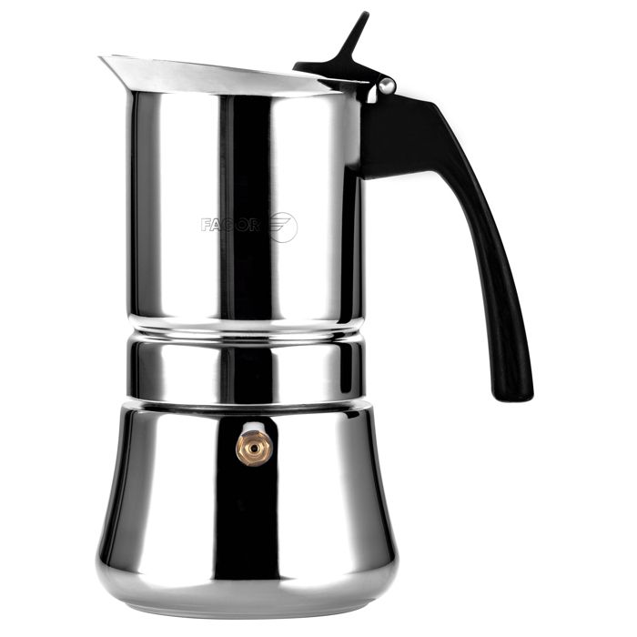 Cafetière Expresso Italienne Induction, Acier Inoxydable 10 Tasses de Café FAGOR Etnica Argent 00390