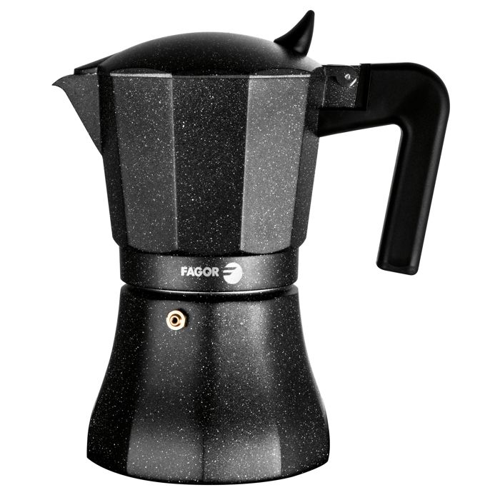 Cafetière Expresso - FAGOR - Tiramisu - Aluminium - 12 Tasses - Noir