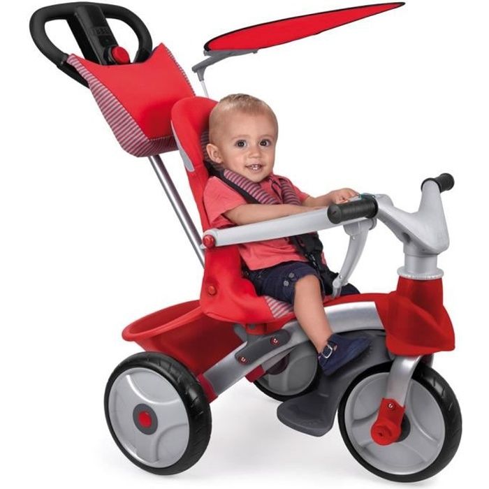 Tricycle évolutif Baby Trike Easy Evolution - Rouge - FEBER - avec clavier musical