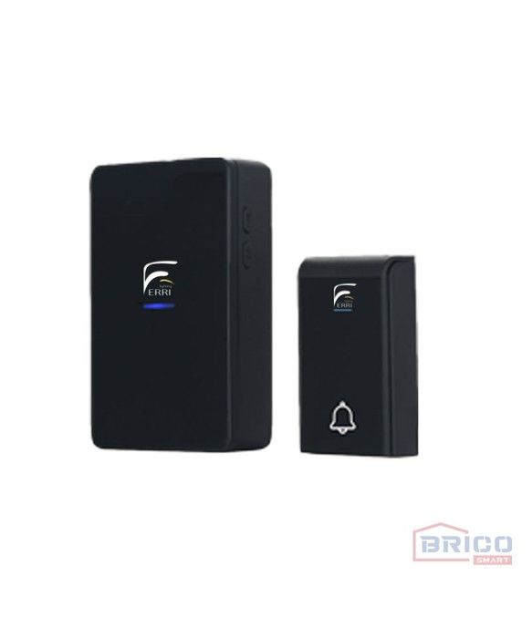 Sonnette de porte sans fil DC, noire