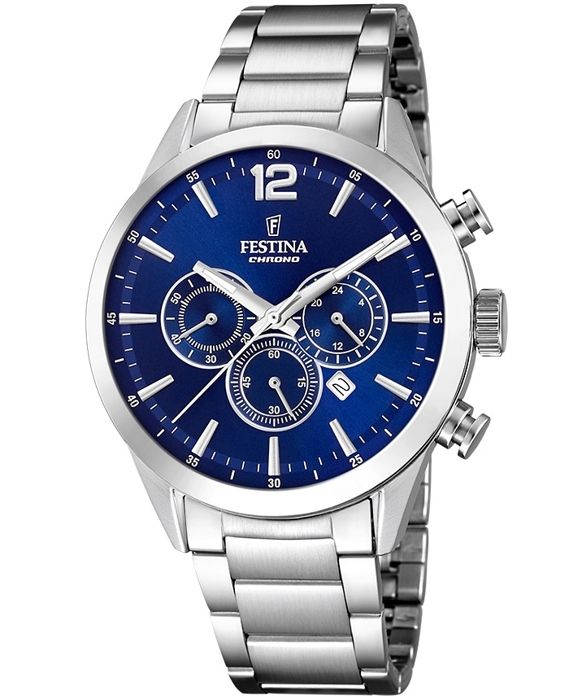 Montre Homme - Festina - F20343/7 - Chronographe - Cadran Bleu - Bracelet Acier Inoxydable