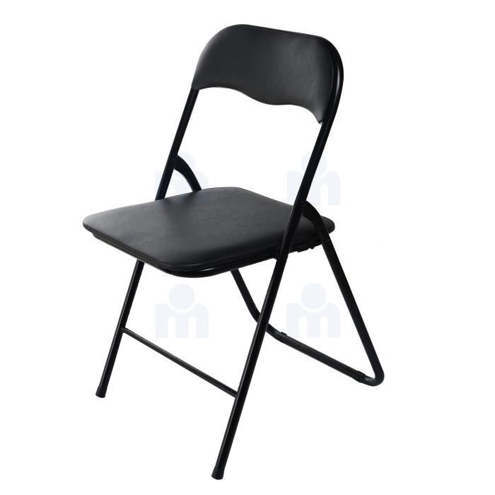 Chaise pliable en métal noir