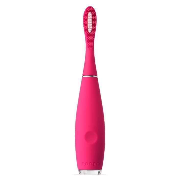 FOREO Brosse à dents sonique en silicone ISSA kids pour enfants de 5 à 12 ans, Rose Nose Hippo