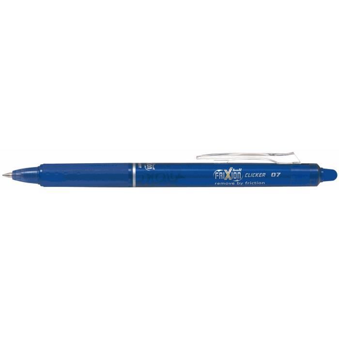 Roller encre gel effaçable - FRIXION - Clicker - Bleu - Moyenne - Rétractable