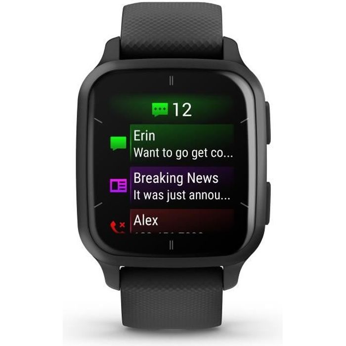 Montre connectée GARMIN Venu Sq 2 Music Edition Gray avec bracelet noir
