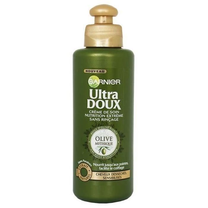 Garnier  - Ultra DOUX Olive Mythique - Crème de soin sans rinçage Nutrition Extrême Cheveux Desséchés - Lot de 3 - 05C5624250