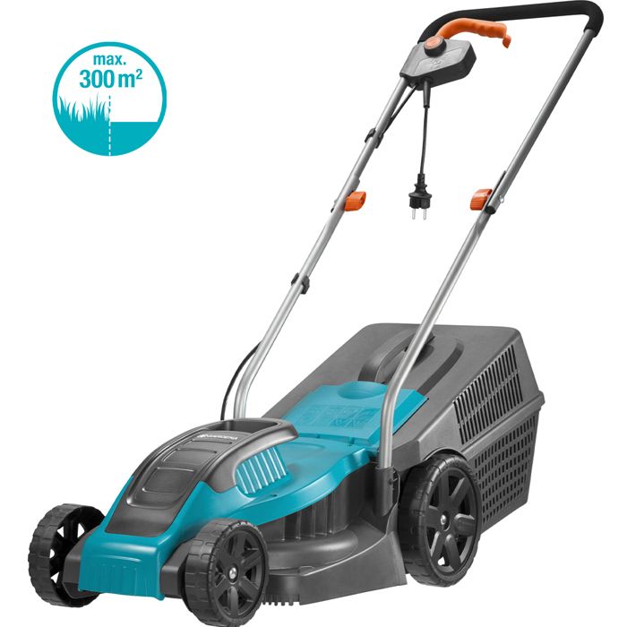 Tondeuse à gazon électrique - GARDENA PowerMax - Largeur de coupe 32 cm - Éjection bac 