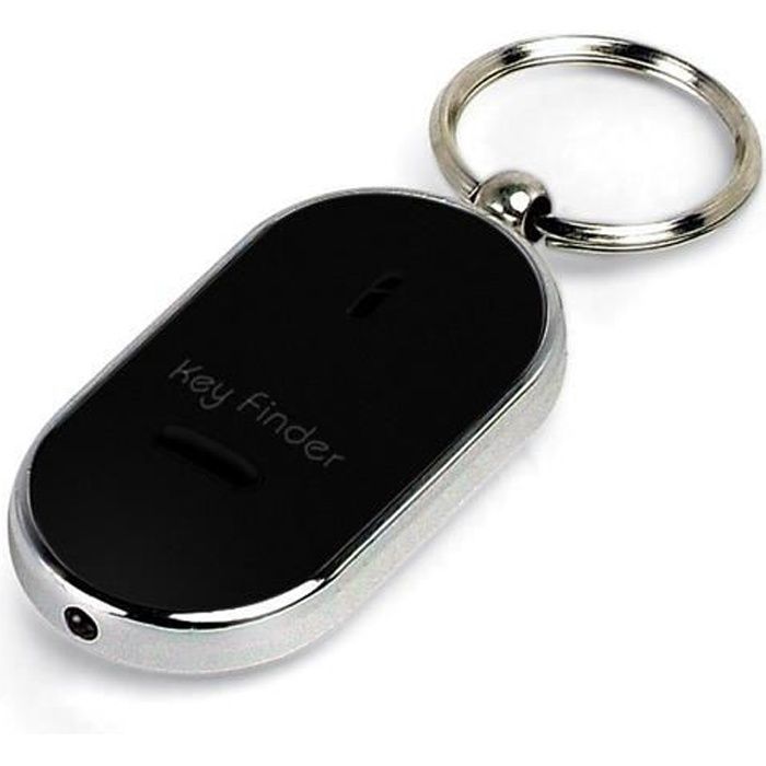 Porte-Clés Siffleur - Trouve Clé - Noir - LED intégrée - Gadget original - Mixte