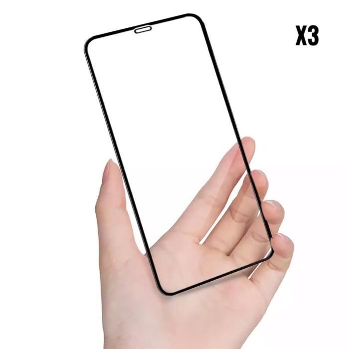 VERRE TREMPÉ IPHONE 12 PRO FULL SCREEN COVER COUVERTURE COMPLÈTE INTÉGRAL PACK 3 PCS GHL TECH