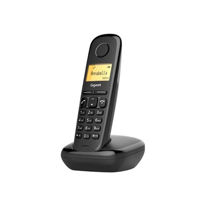 Téléphone Fixe GIGASET A170 - Écran rétroéclairé - Répertoire 50 contacts - Batterie rechargeable - Noir