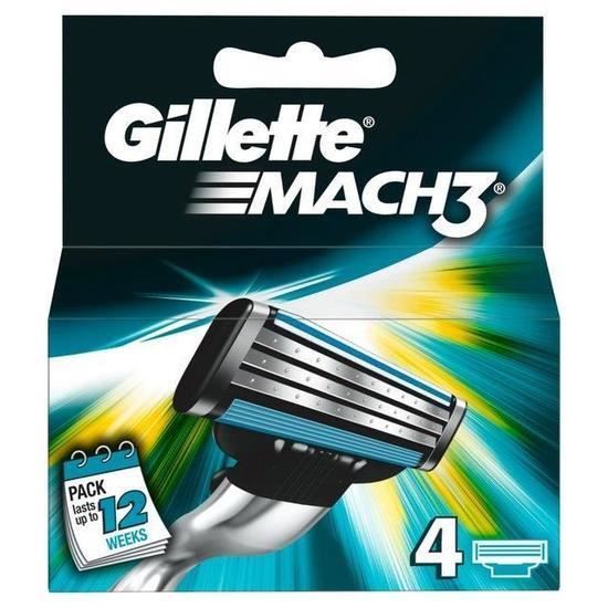 Gillette Lames de rasoir MACH3 - Pack de 4 recharges