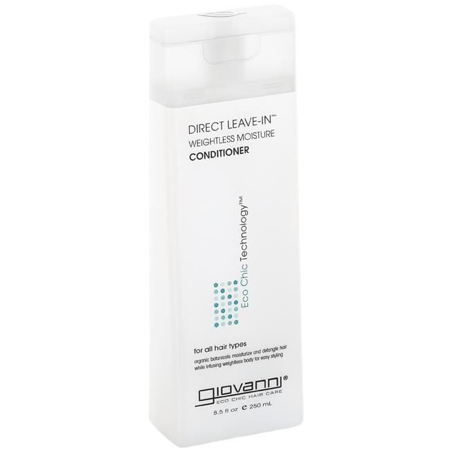 Giovanni Direct Leave-In Weightless Moisture, Unisexe, 250 ml, Hydratant, Réparation, Aqua (Purified Water), Cetyl Alcohol