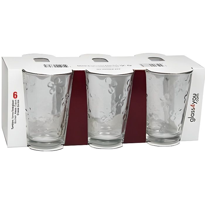 Lot de 6 gobelets 20cl Flower en verre 1610794 - Glass4you
