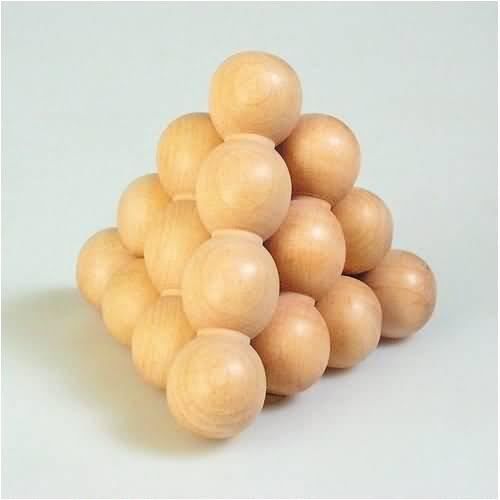 Casse-tête en bois pyramide de boules Goki - Adulte - Beige - 8 ans et plus