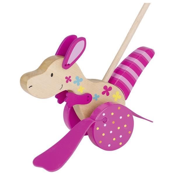 Kangourou à pousser - GOKI - Susibelle - H18,5 cm - Bois - A partir de 3 ans