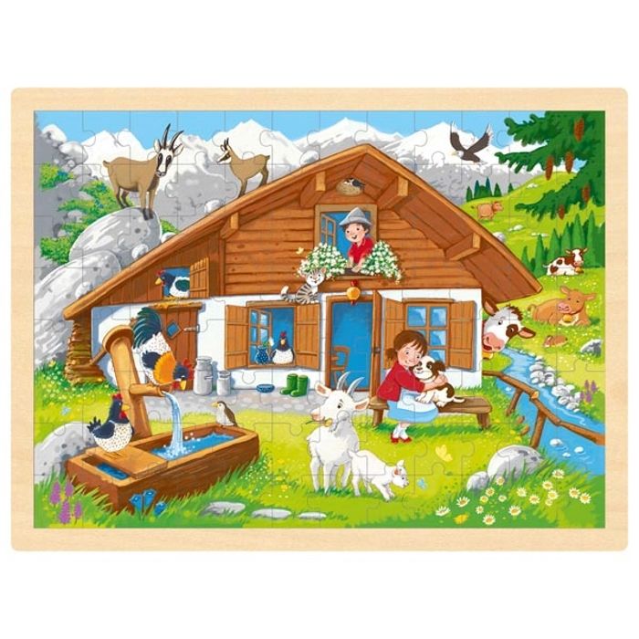 Puzzle Animaux - GOKI - Sur l'alpage - Moins de 100 pièces - Mixte