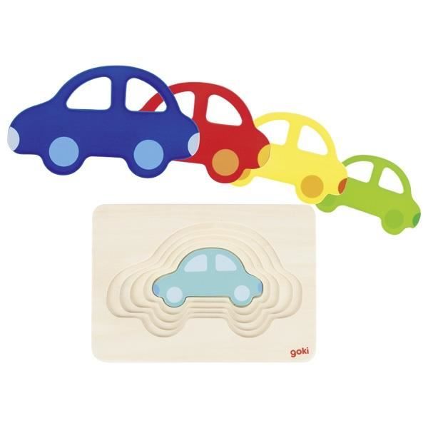 Goki 57485, Puzzle à formes, Véhicules, Petite enfance, 2 année(s), Bois, 173 mm