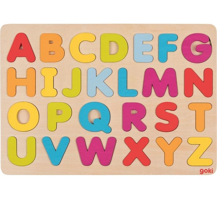 Puzzle Alphabet en Bois - Goki - Moins de 100 pièces - Scène de vie - Mixte - Enfant