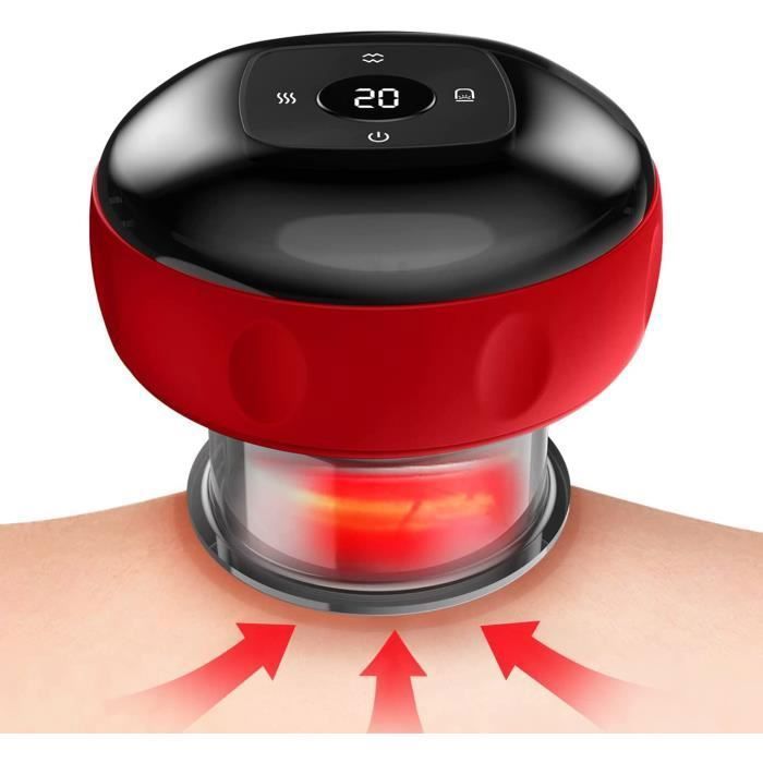Masseur de Ventouses Électrique Thérapie de Ventouses 3 en 1 GOTOSEEU - 12 Vitesses - Chauffage à Lumière Rouge