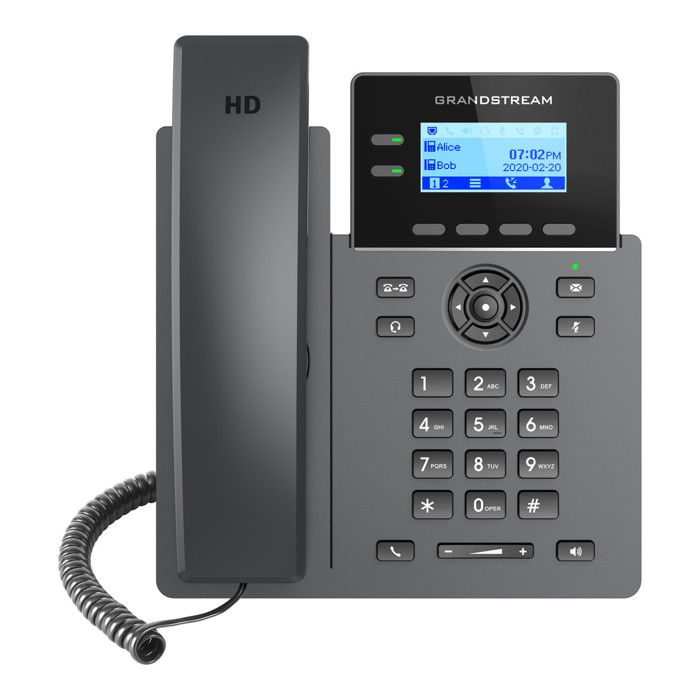 GrandStream Networks téléphone Fixe Noir 2 Lignes LCD WiFi - GRP2602p