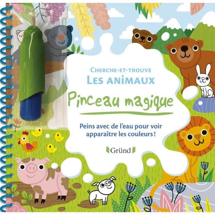 Pinceau magique : Cherche-et-trouve les animaux – Livre Coloriage magique à l'eau avec un pinceau – À partir de 3 ans