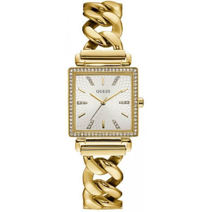 montre guess w1030l2 - montre carré cristaux or femme